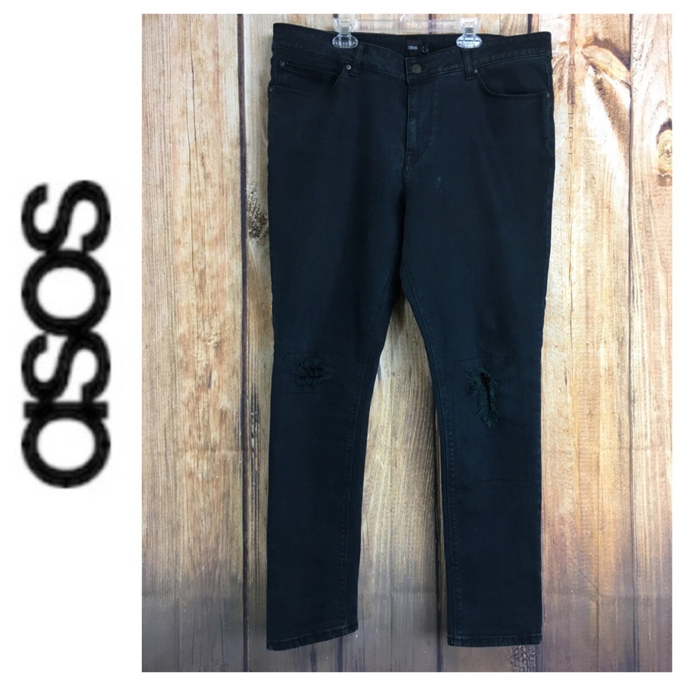 💙Men’s ASOS Dark Black Slim straight Leg size 36